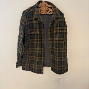 Duluth Trading Co Plaid Shirt Jacket - Gray and Brown
